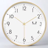 现代简约挂钟客厅个性创意时尚家用大气时钟北欧艺术钟表装饰 极简系D款-金属金框 12英寸