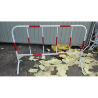铁马围栏市政护栏道路施工安全防护栏工程移动临时隔离栏交通设施 米白色1米1.5米钢管0.4