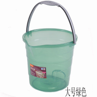 塑料透明手提式加厚大号水桶家用清洁洗衣桶圆形储水桶小 L-1296大号绿色(16L)