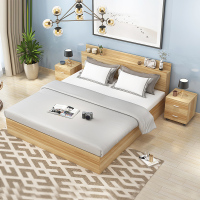 现代简约板式床1.2米1.5米1.8米双人床榻榻米高箱储物床木质主卧