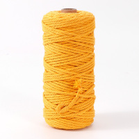 彩色棉线绳diy手工材料捆绑绳包芯绳 编织线束口袋绳帽绳子 3mm(100米)橘黄棉绳