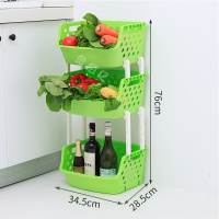 菜篮子厨房水果蔬菜置物架落地多层卧室杂物玩具收纳筐拆装 绿色 5层