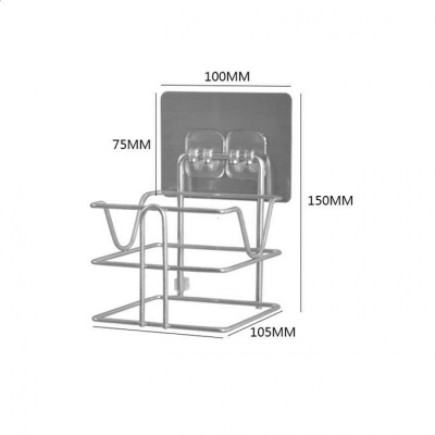 免打孔不锈钢置物架厨房浴室卫生间毛巾架衣物架墙上壁挂收纳架 MX-2912吹风机架