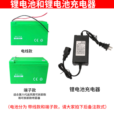 电动喷雾器 配件 锂电池蓄电池电瓶喷雾器农用电池电动喷雾器电池 14安锂电池+充电器