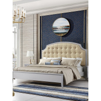 美式轻奢实木床后现代床双人床1.8米主卧室家具组合1.5米婚床
