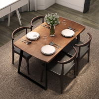 实木餐桌椅组合吃饭桌子闪电客餐厅北欧餐桌家用小户型现代简约简易椅子