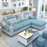 简约现代布艺沙发小户型客厅家具整装组合出租房转角三人位布沙发