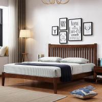 现代简约1.51.8米单双人床 北欧日式床经济型卧室主卧原木床
