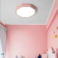 北欧卧室书房吸顶灯 现代简约马卡龙灯具八角几何创意个性灯