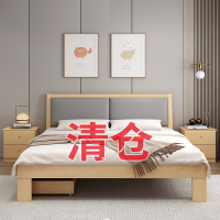 闪电客现代简约1.5米软包双人床1.8经济型出租房单人床1.2m简易床架
