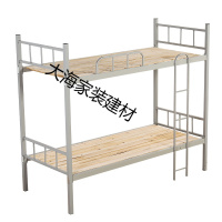 上下铺铁床员工宿舍高低床学生双层铁架床工地单人钢木床经济型