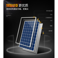 闪电客工厂直营太阳能板光伏发电系统多晶单晶12V24V房车家用并网全套 单晶265W30V配标准光伏线+MC4接头