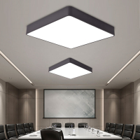 半梅简约现代led吸顶灯黑色白色正方形个性创意员工办公室会议室工作室写字楼待客厅会客室商场餐