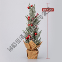 迷你小型套餐圣诞树45cm、60cm圣诞装饰树场景装饰办公桌柜台摆件 50cm红球盒装树(I款)