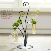 创意绿萝水培植物玻璃瓶客厅创意个性花瓶摆件家居客厅插花装饰品 简易条形双管水培(不带植物)