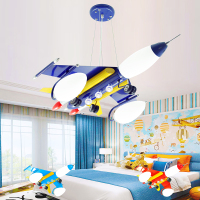 儿童房闪电客卧室吊灯创意个性飞机灯男孩装饰幼儿园遥控语音智能灯