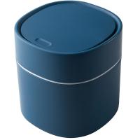 北欧闪电客桌面按压垃圾桶迷你小型创意小号床头桌上茶几上放的带盖厨房 蓝色按压款