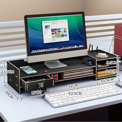 电脑显示器屏增高架闪电客底座办公桌面键盘置物架收纳整理支架子抬加高 Z02-S亮黑色(带锁+送手机支架)
