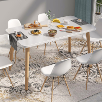北欧餐桌椅闪电客家用简约现代小户型长方形桌子木圆桌简易租房吃饭桌