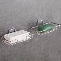 不锈钢肥皂架双层沥水肥皂盒卫生间置物皂盒浴室壁挂架闪电客免打孔 不锈钢单层2个装(透明款)