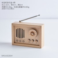 北欧ins创意房间家居摆设装饰发条式木质音乐盒摆件女生送人 收音机音乐盒-A款