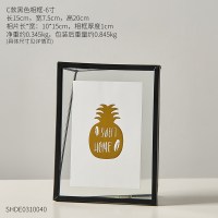 欧式ins风简约创意轻奢个性相框 家居立体照片架摆设桌面装饰摆件 C款黑色相框-6寸 其他尺寸