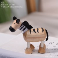 ins创意可爱家居客厅摆件儿童卧室办公室装饰品木质动物玩偶 斑马