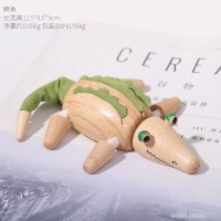 ins创意可爱家居客厅摆件儿童卧室办公室装饰品木质动物玩偶 鳄鱼