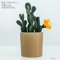 田园创意仙人掌盆景摆设仿真多肉植物盆栽摆件客厅家居室内装饰品 绿色仙人掌多肉陶瓷盆栽