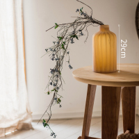 蓝色野莓藤仿真植物垂吊缠绕藤花艺设计造景装饰空间艺术 榴萼黄小+2支