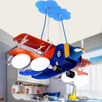 儿童房飞机灯男孩房间装饰卡CIAA通创意led个性飞机吊灯男生卧室灯具