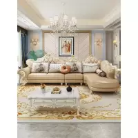 欧式真皮沙发组合小户型转角贵妃全木简欧沙发轻奢客厅家具套装