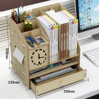 办公桌收纳文件夹CIAA收纳盒桌面整理学生笔筒办公室置物架书桌上 870白枫木【送笔筒+手机支架】