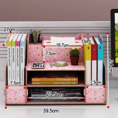 办公桌收纳文件夹CIAA收纳盒桌面整理学生笔筒办公室置物架书桌上 905KT猫[送手机支架]