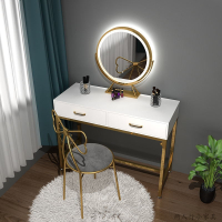 网红化妆梳妆镜台式桌面CIAA带LED灯家用卧室智能ins风旋转小镜子