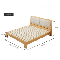 北欧木床双人床1.8米床木1.5米CIAA现代简约1.2m单人床主卧家用床