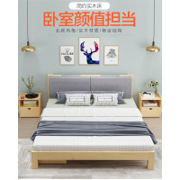 木床1.5米松木双人床1.8米经济型现代CIAA简约出租房简易1.2m单人床