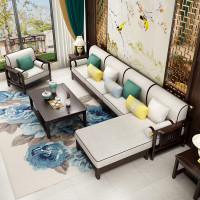 新中式沙发古典中式禅意轻奢现代简约客厅家具全木布艺沙发组合