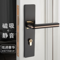 锁室内卧室家用 型CIAA磁吸 锁子美式木锁黑色轻奢简约锁具