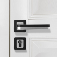 黑色CIAA锁分体把手磁吸 锁现代简约室内木锁家用卧室锁