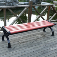户外公园椅长椅子 木CIAA塑木铸铁铝靠背休闲椅室外休息小区座凳 普通 木1米5无靠背工程款