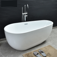 网红款蛋形浴缸CIAA家用成人浴盆亚克力无缝一体式欧式1.3-1.8米