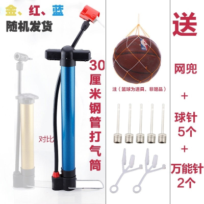 气球气管篮球打气筒型儿童管子车用皮球脚踏式单车充气针 气筒 +2球针