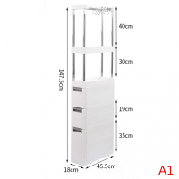 17cm18夹缝收纳柜 抽CIAA屉式卫生间厨房冰箱边柜子沙发缝隙 抽屉款-A1(宽18cm送轮子)杆子:不锈钢 1个