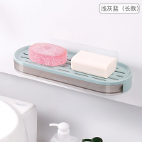 卫生间肥皂盒架吸盘创意个性CIAA北欧ins可爱壁挂式沥水免打孔香皂盒 浅灰蓝[加长款]