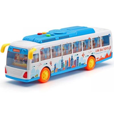 林达惯性玩具车模型仿真公共交通旅游大校巴士汽车儿童故事早教机