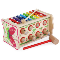 二合一[打地鼠+敲琴]儿童敲打玩具大号木质八音敲琴乐器