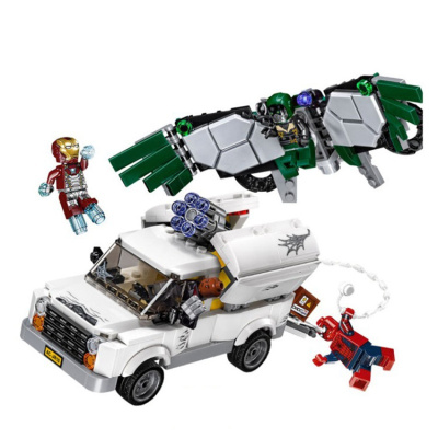 超级英雄07076钢铁蜘蛛侠大战秃鹫奇袭兼容乐高76083拼插积木玩具