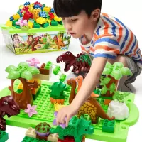 儿童拼装兼容乐高动物恐龙世界侏罗纪公园积木大颗粒早教积木玩具