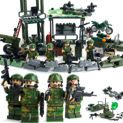 兼容乐高积木 军事系列人仔小玩具组装坦克警察城市坦克战车模型
